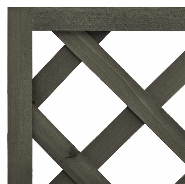 Szürke tömör fenyőfa rácsos kerti ültetőláda 50x25x90 cm