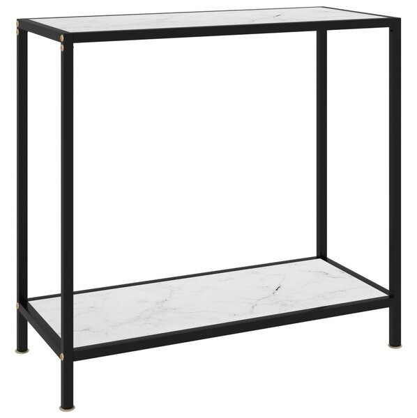 Fehér edzett üveg tálalóasztal 80 x 35 x 75 cm