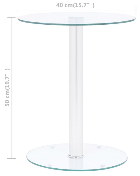 Átlátszó edzett üveg dohányzóasztal 40 cm