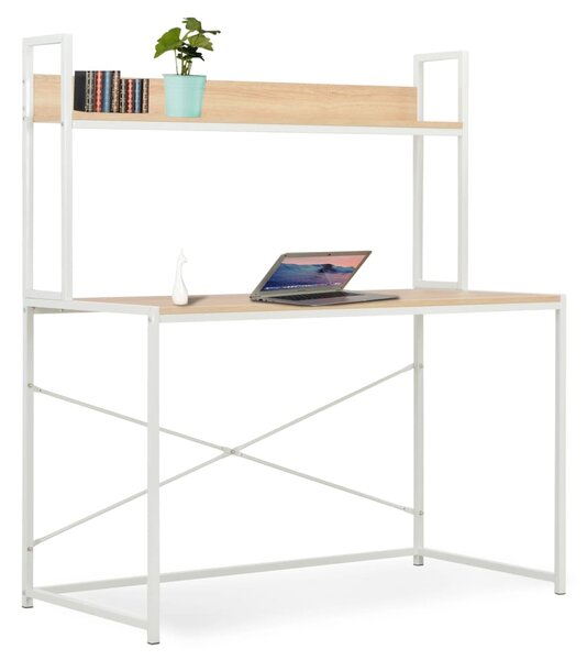 Heel fehér-tölgyszínű home office íróasztal 120 x 60 x 138 cm