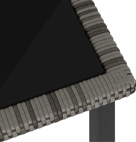 Szürke polyrattan kerti étkezőasztal 180 x 70 x 73 cm
