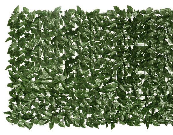 Sötétzöld leveles erkélyparaván 600 x 100 cm