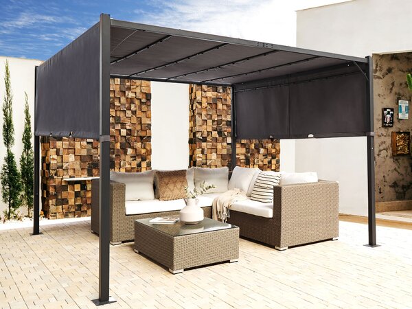 Pavilon LED PARGA Fém 310 cm 310 cm Sötétszürke