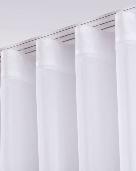 Fényáteresztő függöny wave hullámszalagos termék színe fehér szövet áttetsző, fonott