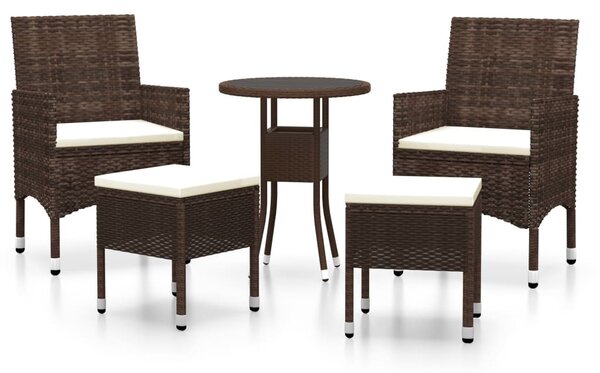 5 részes barna polyrattan kerti ülőgarnitúra