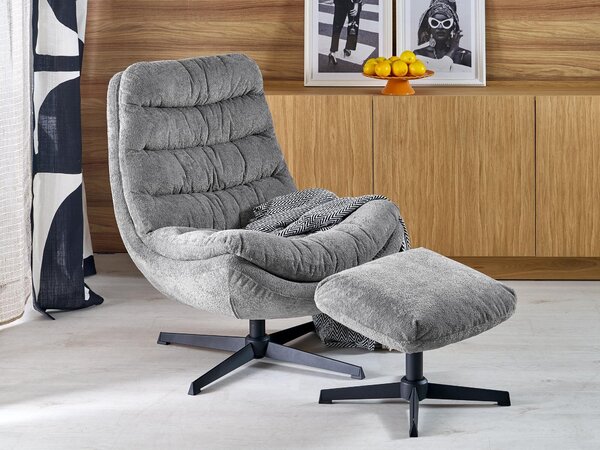 Fotel Houston 2134, Kárpit, 94x75x88cm, Fekete, Szürke