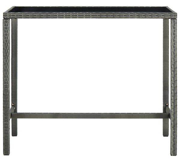5 darabos szürke polyrattan kerti bárszett
