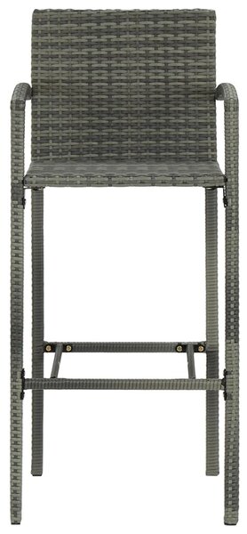 4 db szürke polyrattan bárszék