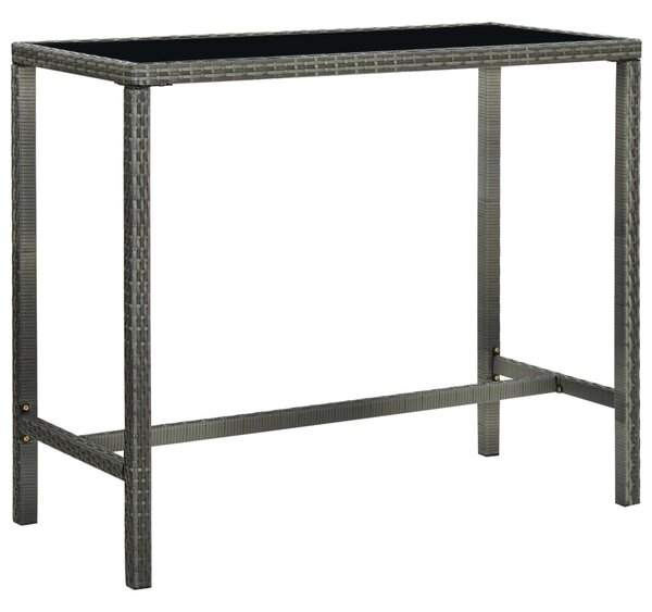 5 darabos szürke polyrattan kerti bárszett párnákkal