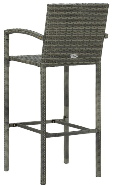 2 db szürke polyrattan bárszék