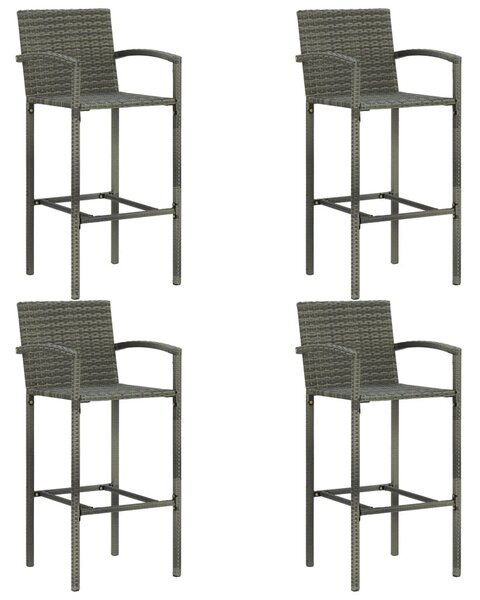 5 darabos szürke polyrattan kerti bárszett