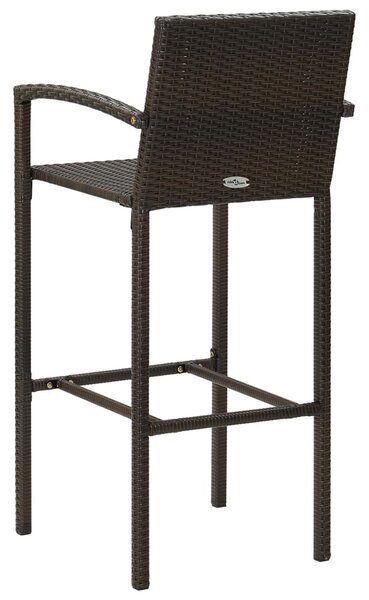 5 részes barna polyrattan kerti bárszett