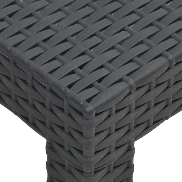 Antracitszürke PP rattan kerti asztal 58 x 58 x 41 cm
