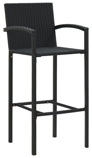 4 db fekete polyrattan bárszék