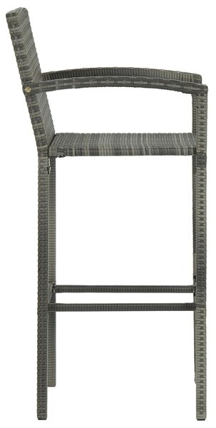 2 db szürke polyrattan bárszék