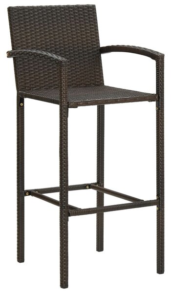 4 db barna polyrattan bárszék