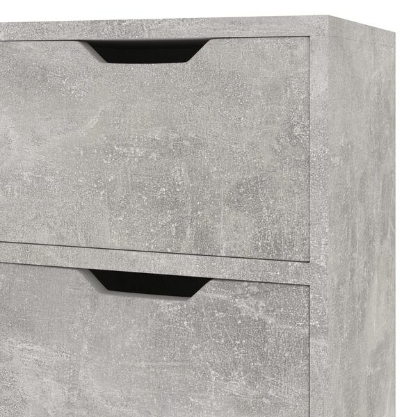 Betonszürke szerelt fa tálalószekrény 90 x 30 x 72 cm