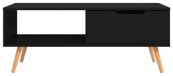 Fekete szerelt fa dohányzóasztal 100 x 49,5 x 43 cm
