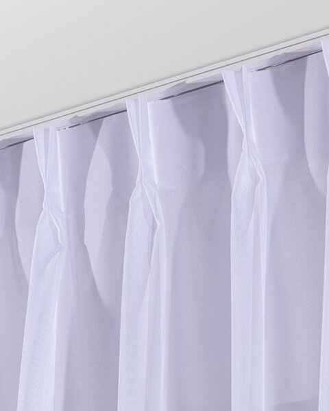 Fényáteresztő függöny flex akasztós termék színe fehér szövet áttetsző, fonott, mintás