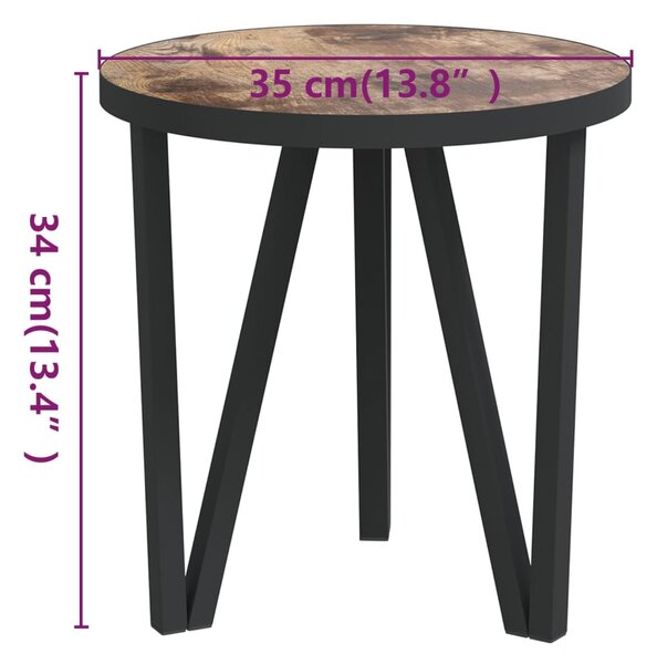 Fekete-sárga MDF dohányzóasztal Ø35 cm