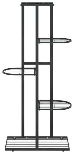 Fekete 5 szintes acél virágtartó állvány 43 x 22 x 98 cm
