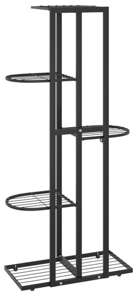Fekete 5 szintes acél virágtartó állvány 43 x 22 x 98 cm