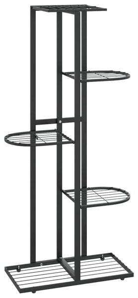 Fekete 5 szintes acél virágtartó állvány 43 x 22 x 98 cm