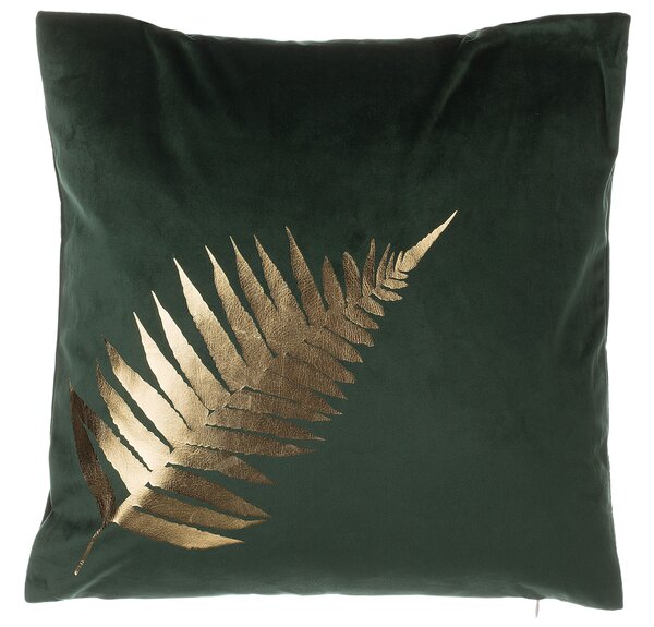 2 db díszpárna FERN Bársony 45 x 45 cm Sötétzöld Növénymintás