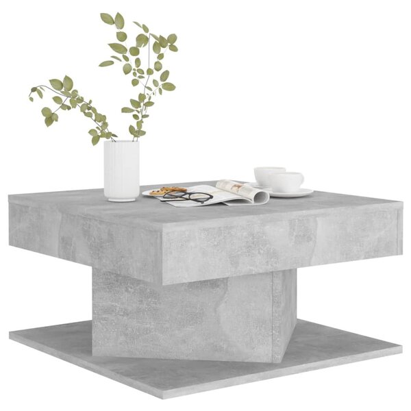 Betonszürke szerelt fa dohányzóasztal 57 x 57 x 30 cm