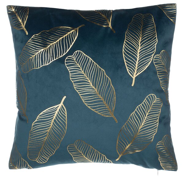 2 db díszpárna FREESIA Bársony 45 x 45 cm Kékeszöld Növénymintás