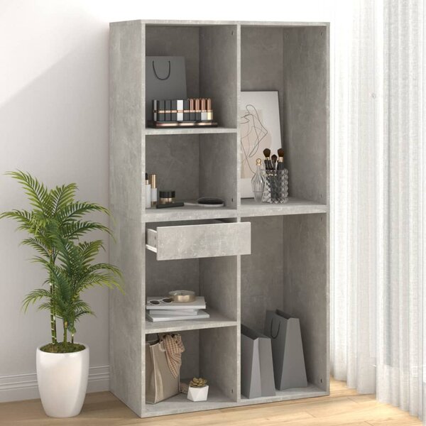 Betonszürke szerelt fa pipereszekrény 80 x 40 x 75 cm