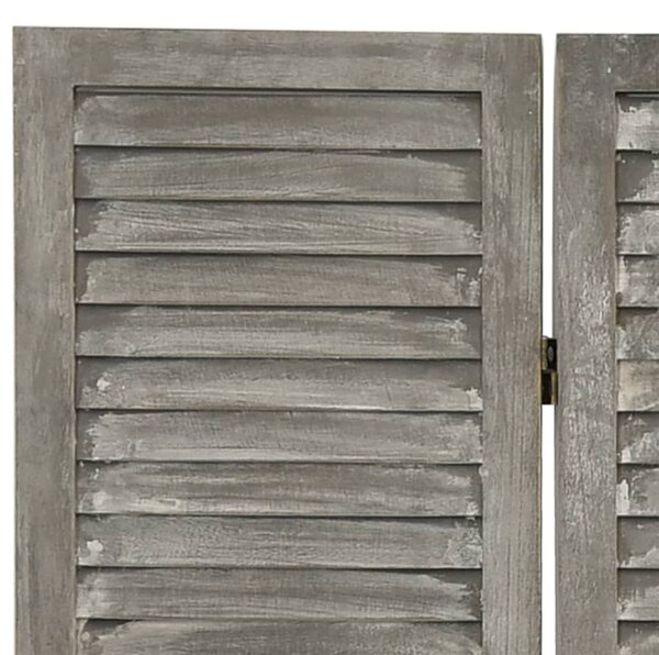Szürke 6 paneles tömör faparaván 214 x 166 cm