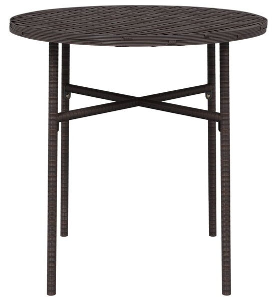 Barna polyrattan teázóasztal 45 cm