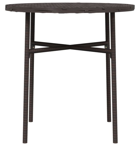 Barna polyrattan teázóasztal 45 cm