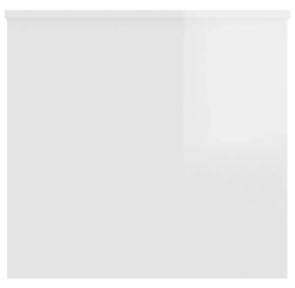 Magasfényű fehér szerelt fa dohányzóasztal 102 x 55,5 x 52,5 cm