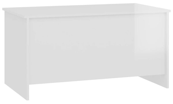 Magasfényű fehér szerelt fa dohányzóasztal 102 x 55,5 x 52,5 cm