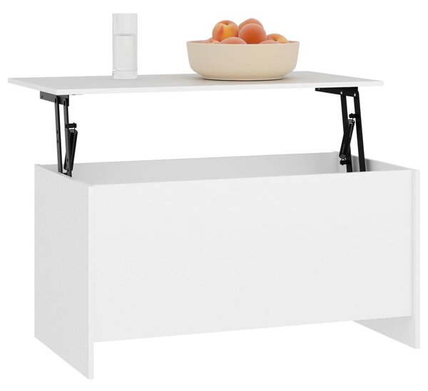 Fehér szerelt fa dohányzóasztal 102 x 55,5 x 52,5 cm