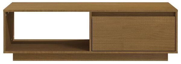 Mézbarna tömör fenyőfa dohányzóasztal 110 x 50 x 33,5 cm