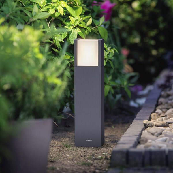 Philips Arbour UE LED lábazati lámpa, Fekete, Alumínium, Modern