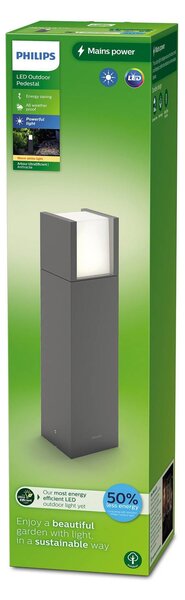 Philips Arbour UE LED lábazati lámpa, Fekete, Alumínium, Modern