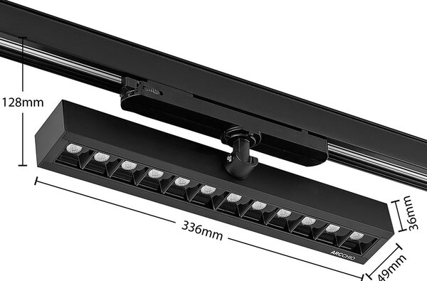 Arcchio Millay LED reflektor fekete 3000K, Fekete, Dolgozószoba / Iroda, Alumínium, Modern