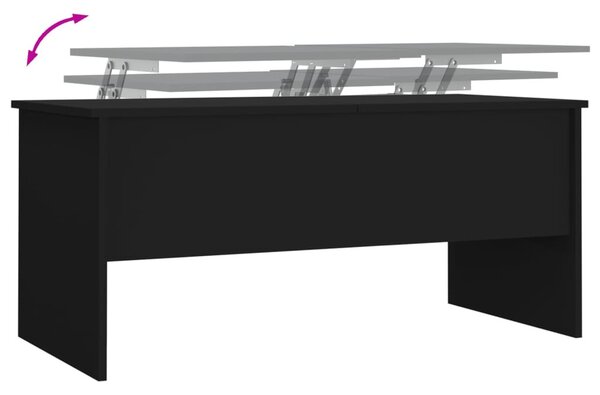 Fekete szerelt fa dohányzóasztal 102 x 50,5 x 46,5 cm
