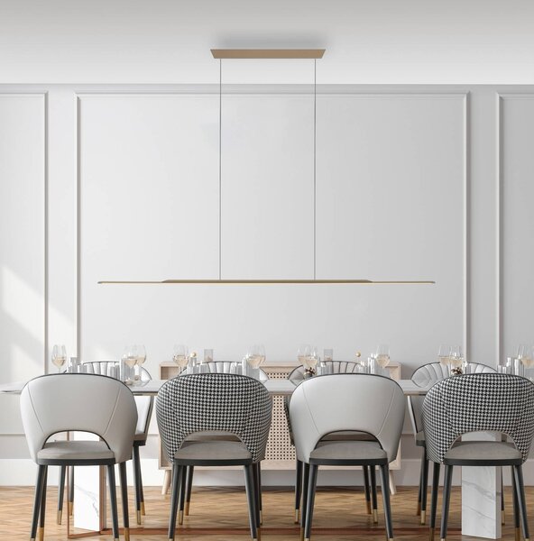 PURE Surface LED lógó lámpa, bronz, 160 cm, alumínium, 3000 K, dimmelhető, Bronz / antik sárgaréz, Nappali / Étkező, Alumínium, Modern