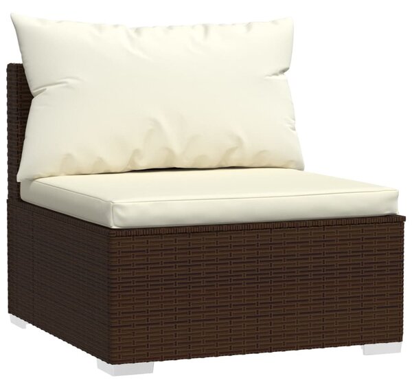6 részes barna polyrattan kerti ülőgarnitúra párnákkal