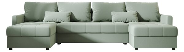VENORIA U alakú kihúzható ülőgarnitúra, 285x146 cm, világoszöld + 2 párna INGYEN