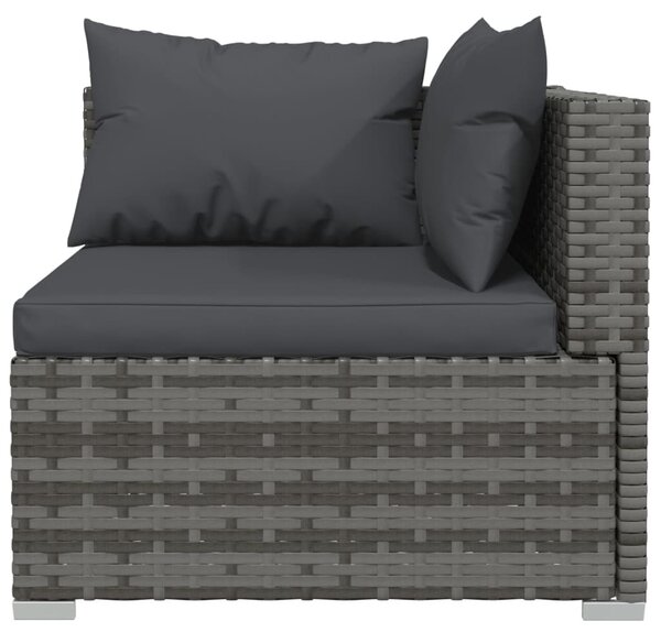 3 részes szürke polyrattan kerti ülőgarnitúra párnákkal