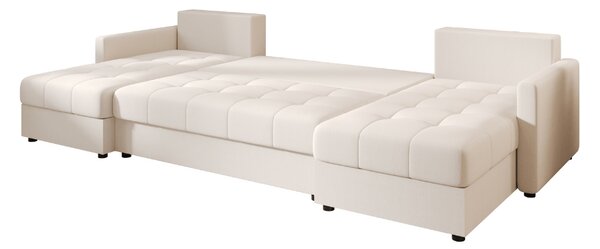 VENORIA U alakú kihúzható ülőgarnitúra, 285x146 cm, krémszínű + 2 párna INGYEN