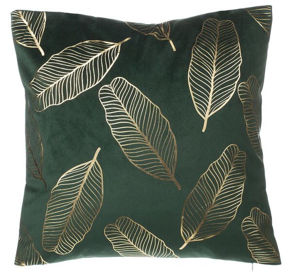 2 db díszpárna FREESIA Bársony 45 x 45 cm Sötétzöld Növénymintás