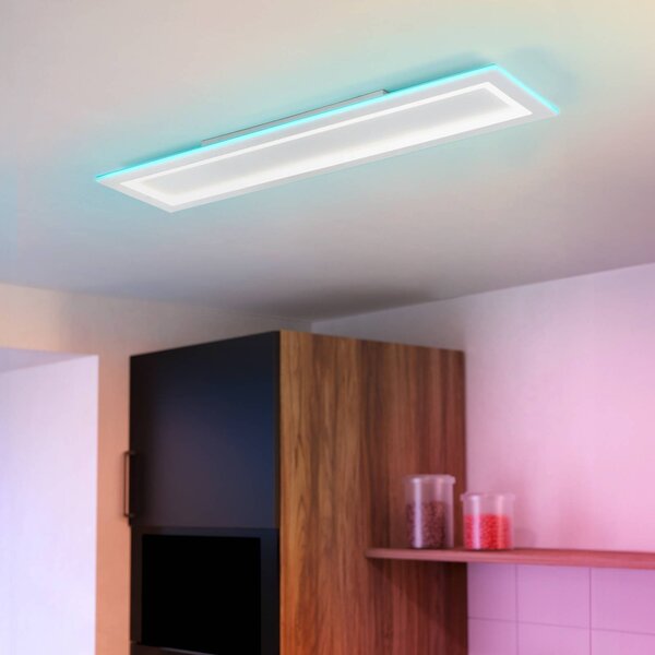 EGLO connect LED mennyezeti lámpa Padrogiano-Z 1-lámpás, 120 x 30 cm, 30, dimmelhető, Fehér / opál, Nappali / Étkező, fém, Modern
