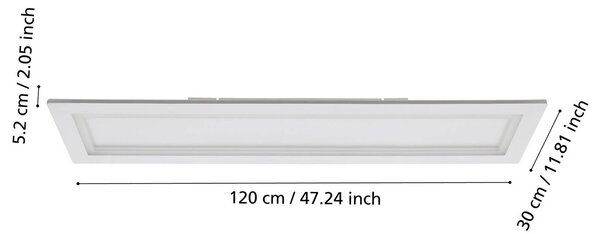 EGLO connect LED mennyezeti lámpa Padrogiano-Z 1-lámpás, 120 x 30 cm, 30, dimmelhető, Fehér / opál, Nappali / Étkező, fém, Modern